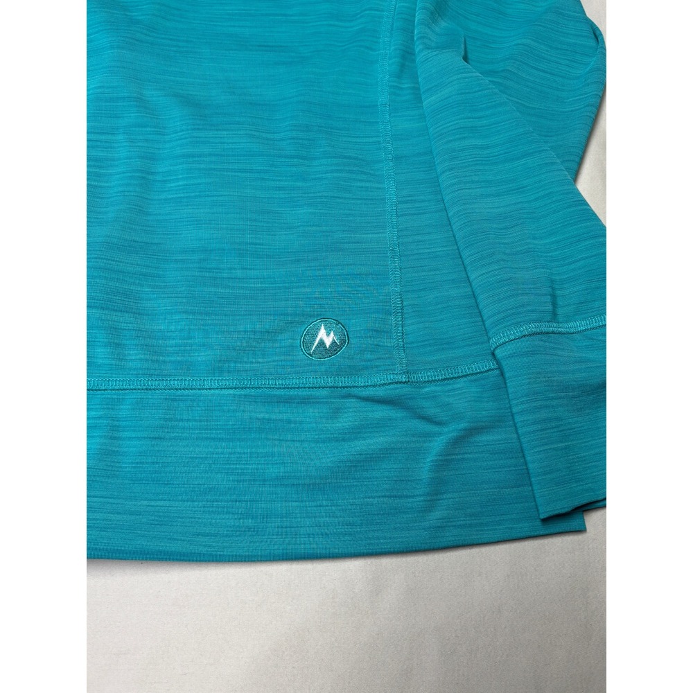 Marmot Womens Full Zip Performance Jacket Turquoise Space Dye Thumbholes M - Picture 7 of 10